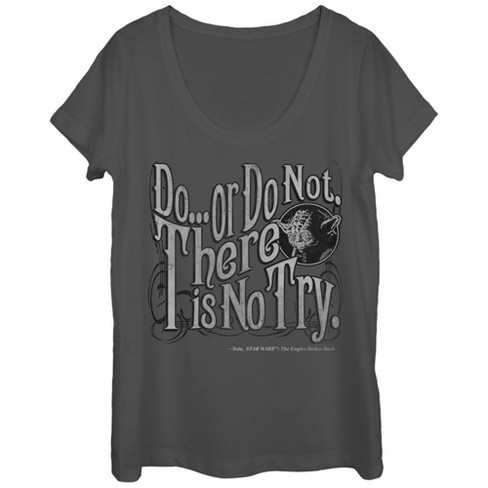 Women's Star Wars Yoda Do Or Do Not Scoop Neck - Charcoal - X Large ...