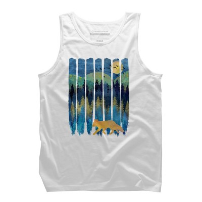 Men's Design By Humans Fox Forest Night By Maryedenoa Tank Top