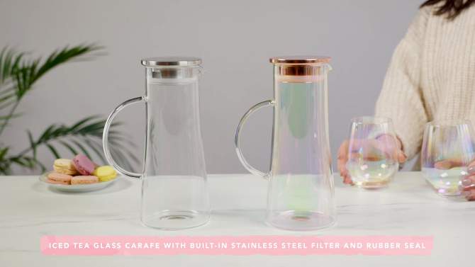 Pinky Up Charlie Glass Iced Tea Carafe, 2 of 13, play video