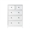 Farmhouse 5 Drawer Grooved Tall Storage Dresser White - Saracina Home: Vertical Chest for Bedroom Storage - 3 of 4