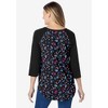 Woman Within Plus Size Three-Quarter Sleeve Baseball Tee - 3 of 4