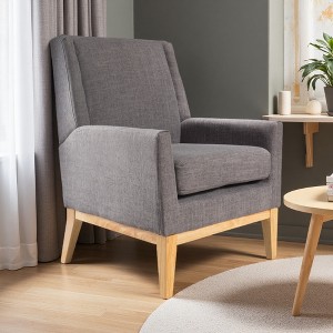 Fabric Mid-Century Modern Accent Chair with Padded Cushion - 1 of 4