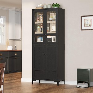71" Tall Kitchen Pantry Cabinet, 5 Tier Freestanding Food Storage Cabinet with 4 Doors and Adjustable Shelves - 1 of 4