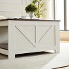 Farmhouse Coffee Table with Storage Rustic Wood Cocktail Table - 2 of 4