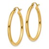 Black Bow Jewelry 2.5mm, 14k Yellow Gold Classic Round Hoop Earrings, 30mm (1 1/8 Inch) - 2 of 4