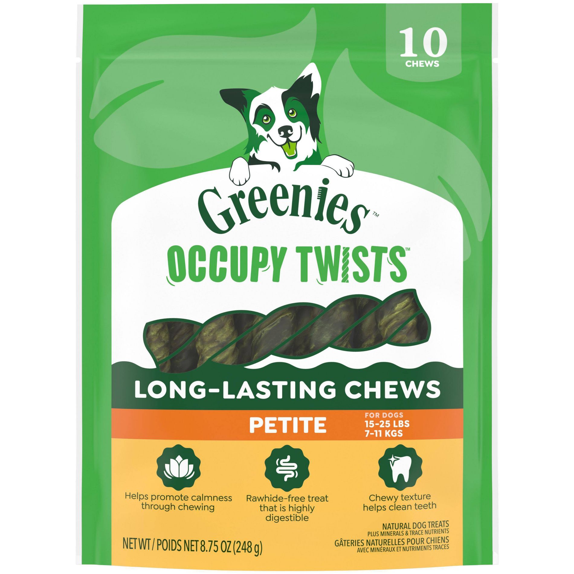 Greenies Occupy Twists Original Chicken Petite Long-Lasting Dog Treats - 8.78oz/10ct