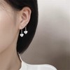 Tiny Heart Drop Earrings for Women & Girls, Dainty Sterling Silver Plated Dangling Jewelry Gift - 3 of 4
