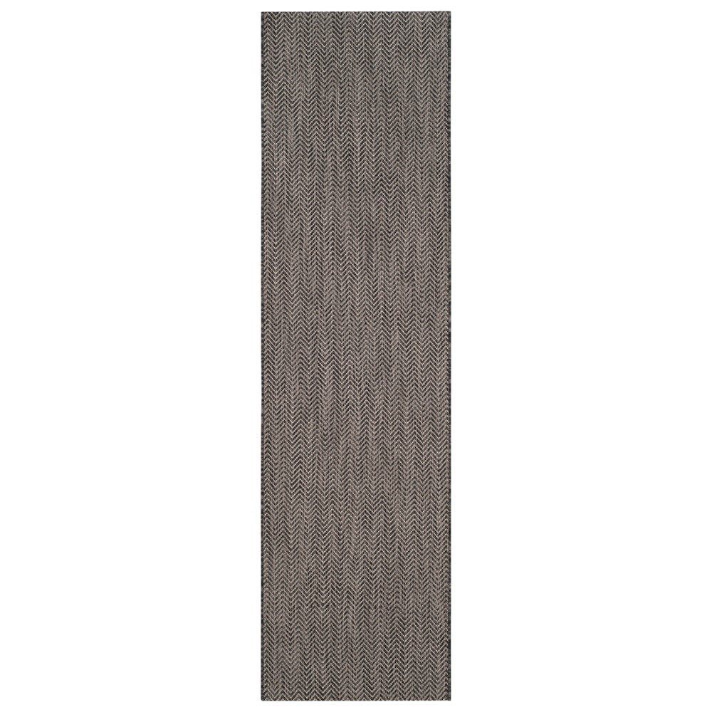 2'3inX12' Runner Positano Outdoor Rug Black/Beige - Safavieh