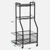 MOEPISY 17inch W Sports Equipment & Toy Storage Rack with Wheels, 3-Tier Ball Organizer for Balls, Rackets & Sports Gear - 2 of 4