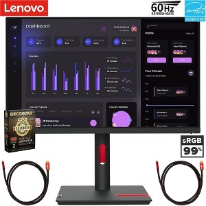 Lenovo ThinkVision 23.8" Full HD Monitor Black + 26 Month Protection Pack Bundle - 1 of 4