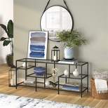 Black Bronze TV Stand with Glass Shelves - Henn&Hart