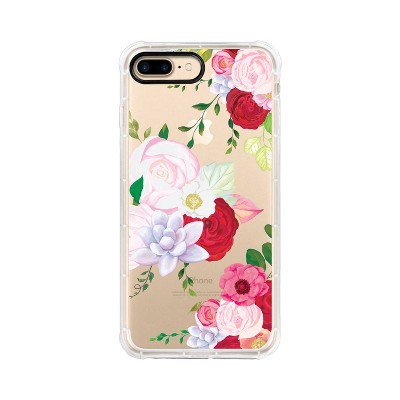 OTM Essentials Apple iPhone 8 Plus/7 Plus/6s Plus/6 Plus Tough Edge Florals &#38; Nature Clear Case - Flower Garden Red