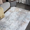 Boho Vintage Floral Printed Area Rug Ultra Thin Low Pile Machine Washable Stain Resistant Non Shedding Pet Friendly Floor Rug - 4 of 4