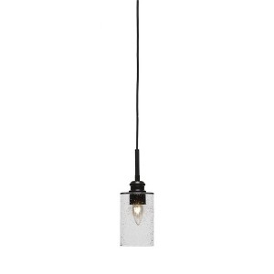 Toltec Lighting Edge 1 - Light Pendant in  Espresso with 4" Clear Bubble Shade - 1 of 1
