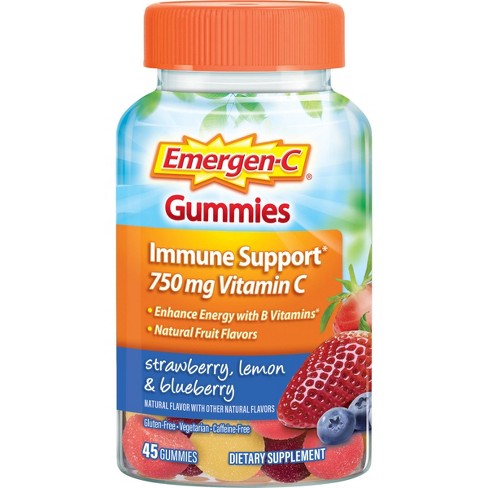 Emergen C Vitamin C Gummies Strawberry Lemon Blueberry 45ct Target