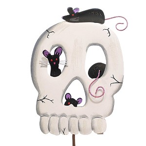 29.0 Inch Skeleton With Rats Stake Rodents Decorative Garden Stakes - 1 of 3