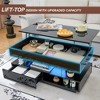 QingMoon Lift Top Coffee Table, High Gloss Center Table with Hidden Compartment, 2 Storage Drawers and Adjustable LED Lights for Living Room - 2 of 4