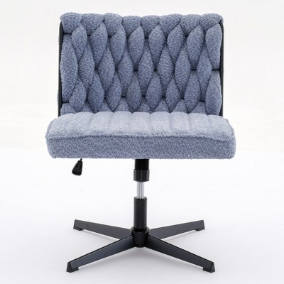 Dsvimoy Task and Office Chair Armless Desk Chair for Home Office and Work Space, Blue, 26.4"*18.2"*11.5"