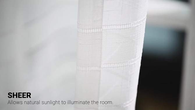 1pc Light Filtering Farmhouse Linen Button Window Curtain Panel - Lush Décor, 2 of 13, play video