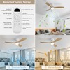 52 Inch Flush Mount Ceiling Fan with Remote Control, Wood Blades Modern Outdoor Ceiling Fans for Bedroom/Farmhouse/Patio/Indoor Quiet DC Motor - 3 of 4