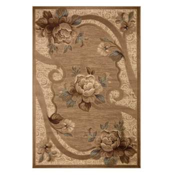 Traditional Oversized Floral Border Power-Loomed Living Room Bedroom Entryway Indoor Area Rug or Runner by Blue Nile Mills