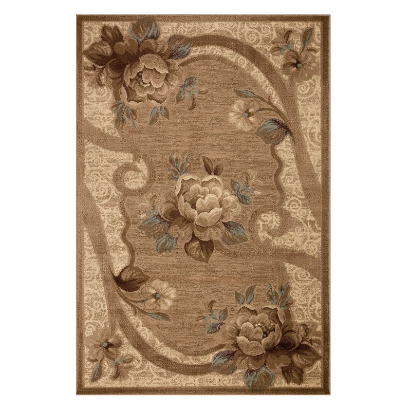 Traditional Oversized Floral Border Power-Loomed Living Room Bedroom Entryway Indoor Area Rug or Runner by Blue Nile Mills, 1 of 7