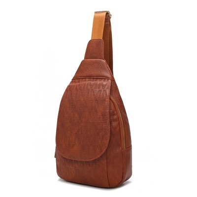 MKF Collection Cleisy M logo Embossed Vegan Leather Women’s Sling Bag by Mia K