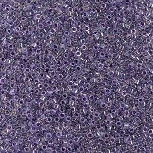 John Bead Miyuki Delica Bead 11/0 RD Crystal Violet Ceylon Lined-Dyed (DB0250) 50gms Bag - 1 of 1