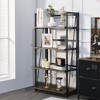 Costway 4-Tier Folding Bookshelf No-Assembly Industrial Bookcase Display Shelves - 3 of 4