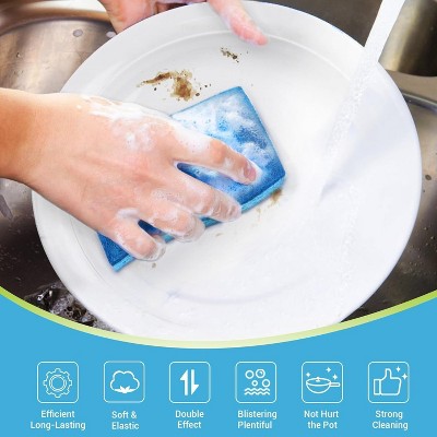 Non Scratch Scrub Sponge, 24Count, Sponges for Dishes, Sponges Kitchen, Cleaning Sponge