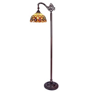 Chloe Lighting Serenity Tiffany-Style 1 Light Reading Floor Lamp 11" Wide - 1 of 3