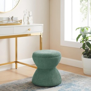 VANOMi 15.75'' Wide Upholstered Ottoman, Vanity Pouf, Shoe Changing Stool - 1 of 4