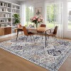 Floral Print Rugs for Living Room Bedroom Vintage Trellis Accent Rug Soft Foldable Washable Indoor Rug - 3 of 4