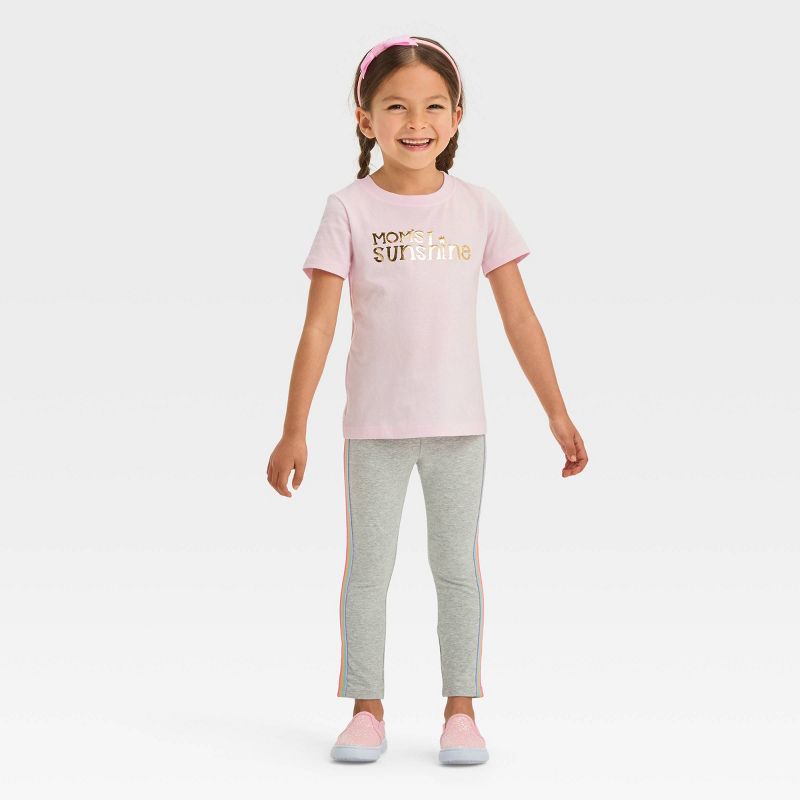 Toddler Girls' 'Moms Sunshine' Short Sleeve T-Shirt - Cat & Jack™ Pink, 4 of 5