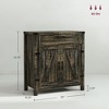 Yukimo Modern 30" Kitchen Sideboard Cabinet, Dark Oak Finish with 2 Barn Doors & Drawer for Multi-Purpose Storage - 3 of 4