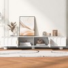 HDZNVF Modern TV Stand for TVs up to 80 Inches, Entertainment Center with Glass Door, 2 Drawers and Cabinets - 3 of 4