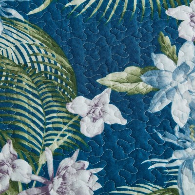Coastal Breeze King-Size Reversible Cotton Quilt Set in Blue