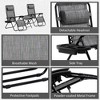 Gulches Zero Gravity Chair Set with Table, Folding Reclining Chair with Cupholders & Pillows, Adjustable Chair for Pool, Backyard, Lawn, Beach,Gray - 4 of 4