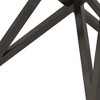 HomeRoots 47" White and Gray Wood and Stainless Steel Cross Leg Base Round Top Dining Table - 4 of 4