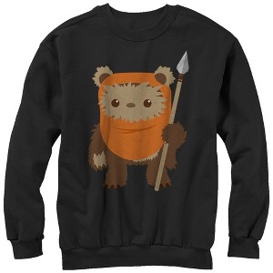 Men's Star Wars Wicket Ewok Cartoon Sweatshirt - 1 of 3