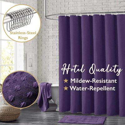 LunaLulinlk Fabric Shower Curtain with Hooks