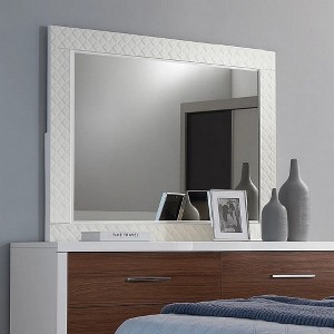 Royal Hampton Dresser Vanity Mirror, High Gloss White Textured Trim - 1 of 4