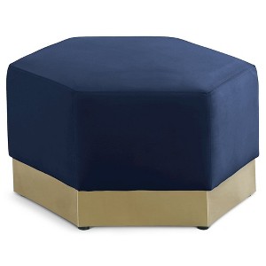 Meridian Furniture,Marquis Velvet Ottoman - 1 of 4