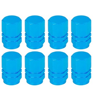 Unique Bargains Tire Stem Valve Caps Wheel Valve Covers Car Dustproof Hexagon Shape Aluminium Alloy Tire Cap 8  Pcs - 1 of 4