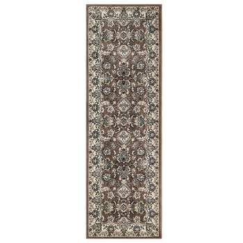 Traditional Floral Scroll Indoor Runner or Area Rug by Blue Nile Mills
