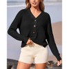 Women's Button Detail Knit Sweater - Soft Basic Pullover, Comfortable Casual Top with Multiple Styling Options - 3 of 3