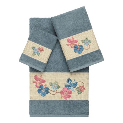 Linum Home Textiles 100% Turkish Cotton CAROLINE Embellished Towel Set