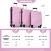 3pcs Luggage Set, 20+24+28 inch PC+ABS Lightweight Suitcase with Two Hooks, Spinner Wheels 4S -ModernLuxe - 2 of 4