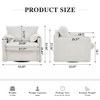 SeaCamel 360° Swivel Chair - Plush Chenille Fabric, High-Resilience Cushion, Modern Accent Chair for Home & Office, Ivory White - 3 of 4