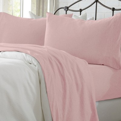 Ultra-Soft Cotton Heathered Melange Jersey Knit Sheet Set - Great Bay Home